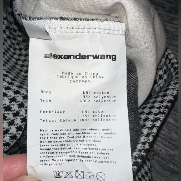 Alexander Wang Womens‎ Wool Side Zip High Rise Pleated Shorts Houndstooth 2 New - Picture 7 of 7